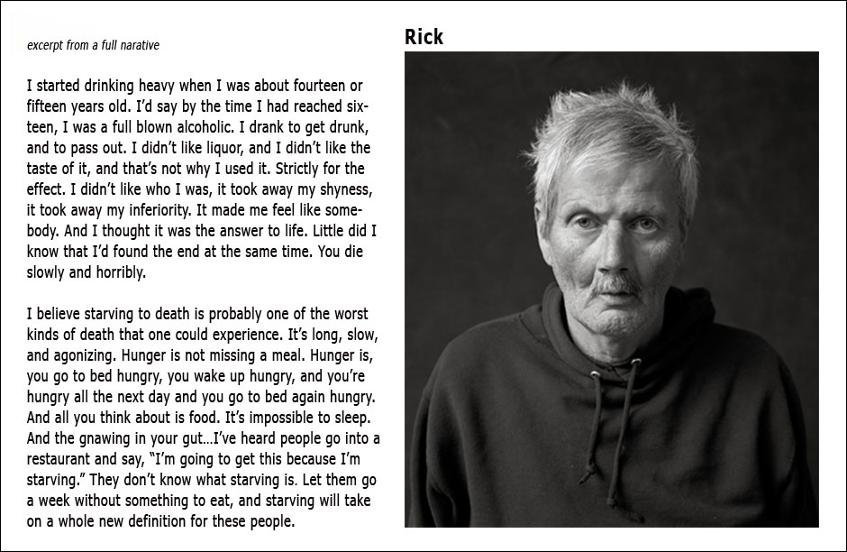 "Rick" from “About Hunger & Resilience” a photo project by Micheal Nye