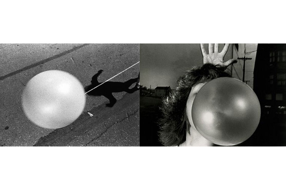 Image Left: Mark Cohen, "(Balloon) Wilkes Barre" (1977). Image Right: Mark Cohen "(Bubble) Wilkes Barre" (1977). Courtesy of the artist and Robert Klein Gallery.