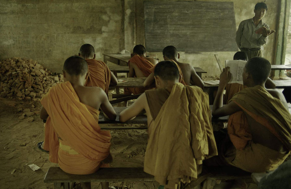 An image taken of an english class in session in Cambodia. Photo titled "English Class" by Robert Curran.