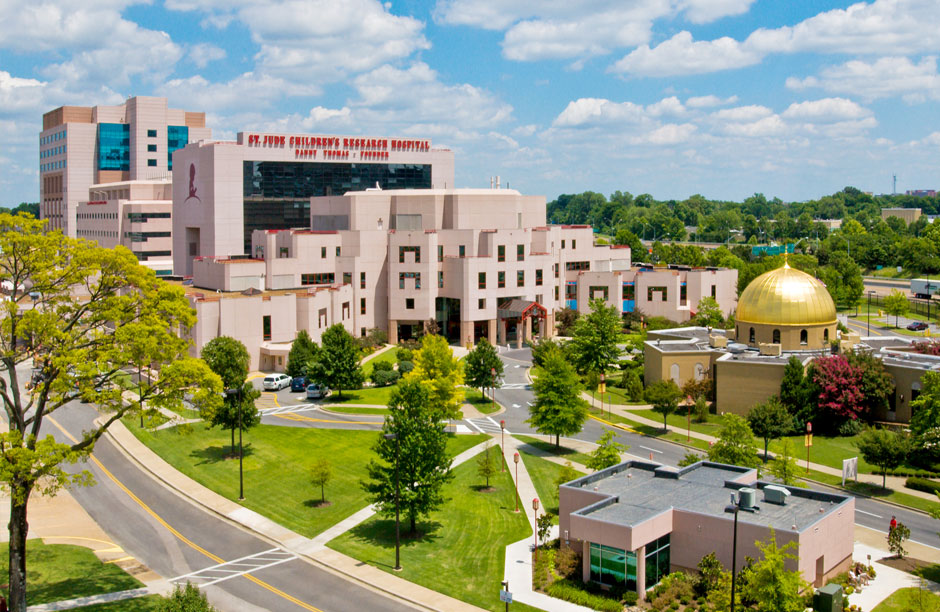 The sprawling campus of St. Jude's Children's Research Hospital in Memphis, Tennessee where no child is turned away and the most cutting edge treatments in pediatric cancer are made available to all.