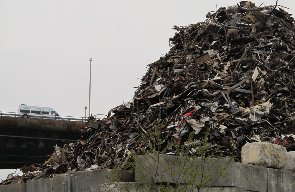 Trash still piles up along the old garbage thoroughfare of the Gowanus Canal in Brooklyn, NY