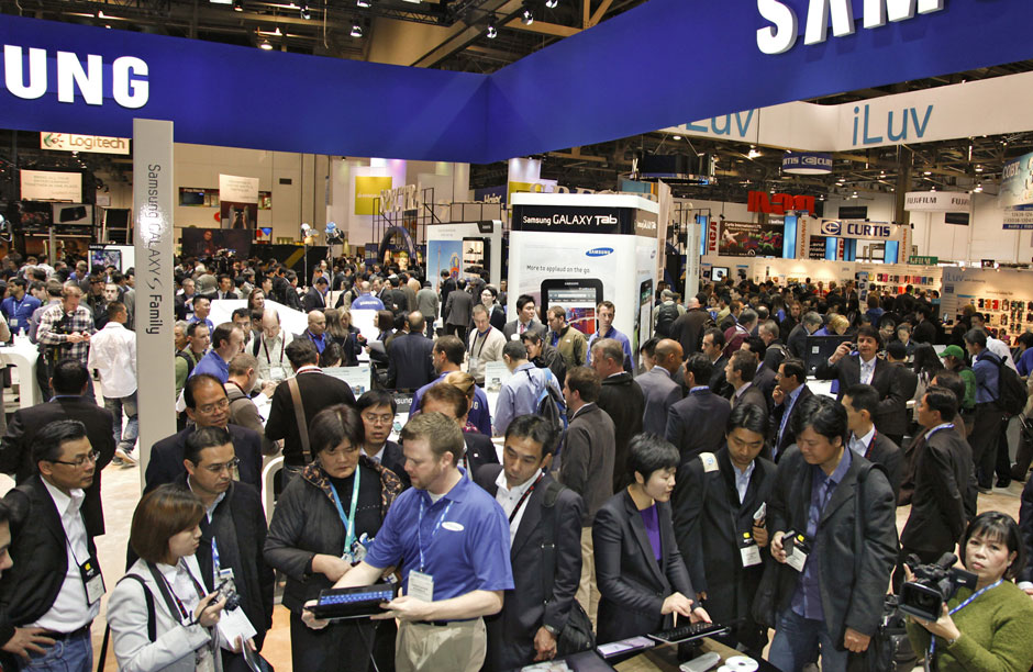 An image of the floor at the Consumer Electronic Show that takes place every year in Las Vegas and draws up to 140,000 attendees