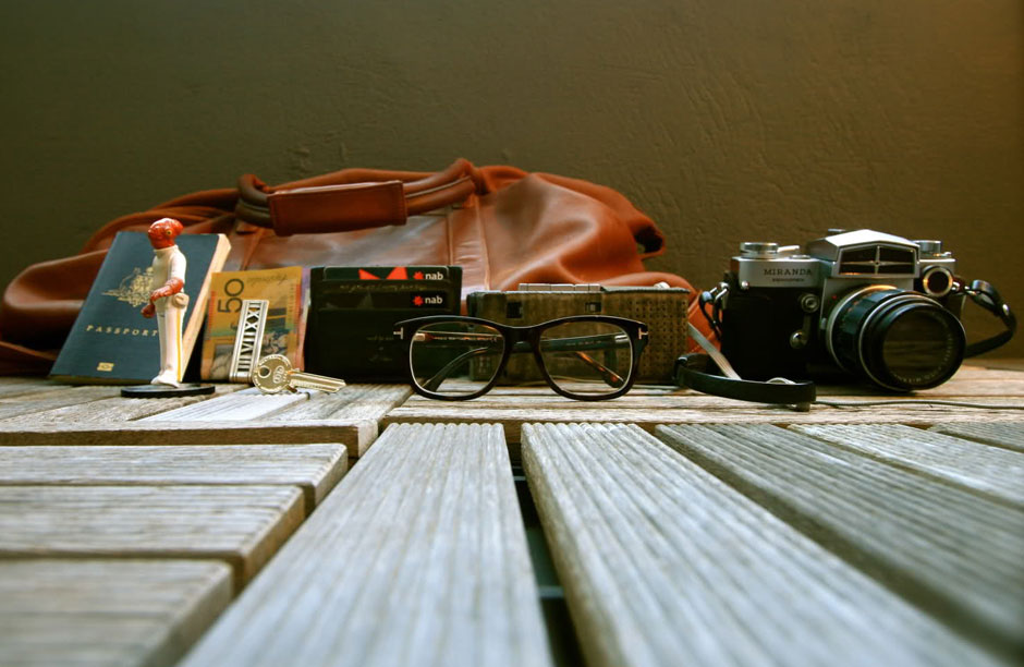 Name: Andrew Raymond . Age: 23.  Location: Melbourne, Australia . Occupation: Freelance Photographer. List: Coach leather duffle-bag previously owned by my father. Passport. Tiffany’s Atlas money-clip I bought with my first paycheck. N.D.C. leather cardholder reading, ‘rich girls don’t marry poor boys’. Taperecorder with a recording of my seven-year-old reading an original story. My love, Miranda. Admiral Ackbar figurine. Key-shaped tiepin. Tom Ford glasses (so that I can see well enough to find all of the aforementioned).