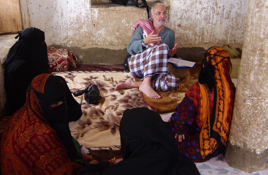 Zurayk leading a training program for a woman's coop.