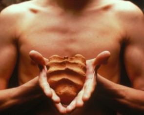 mage by Gabriel Orozco. Titled: "My Hands Are My Heart" (1991). Two silver dye bleach prints; each 9 1/8 x 12 1/2.