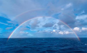 Double rainbowat sea over the Atlantic Ocean, the morning of the total eclipse of the Sun, Nov 3, 2013, from the Star Flyer sailing ship. Shot with 10-22mm lens and Canon 60Da.